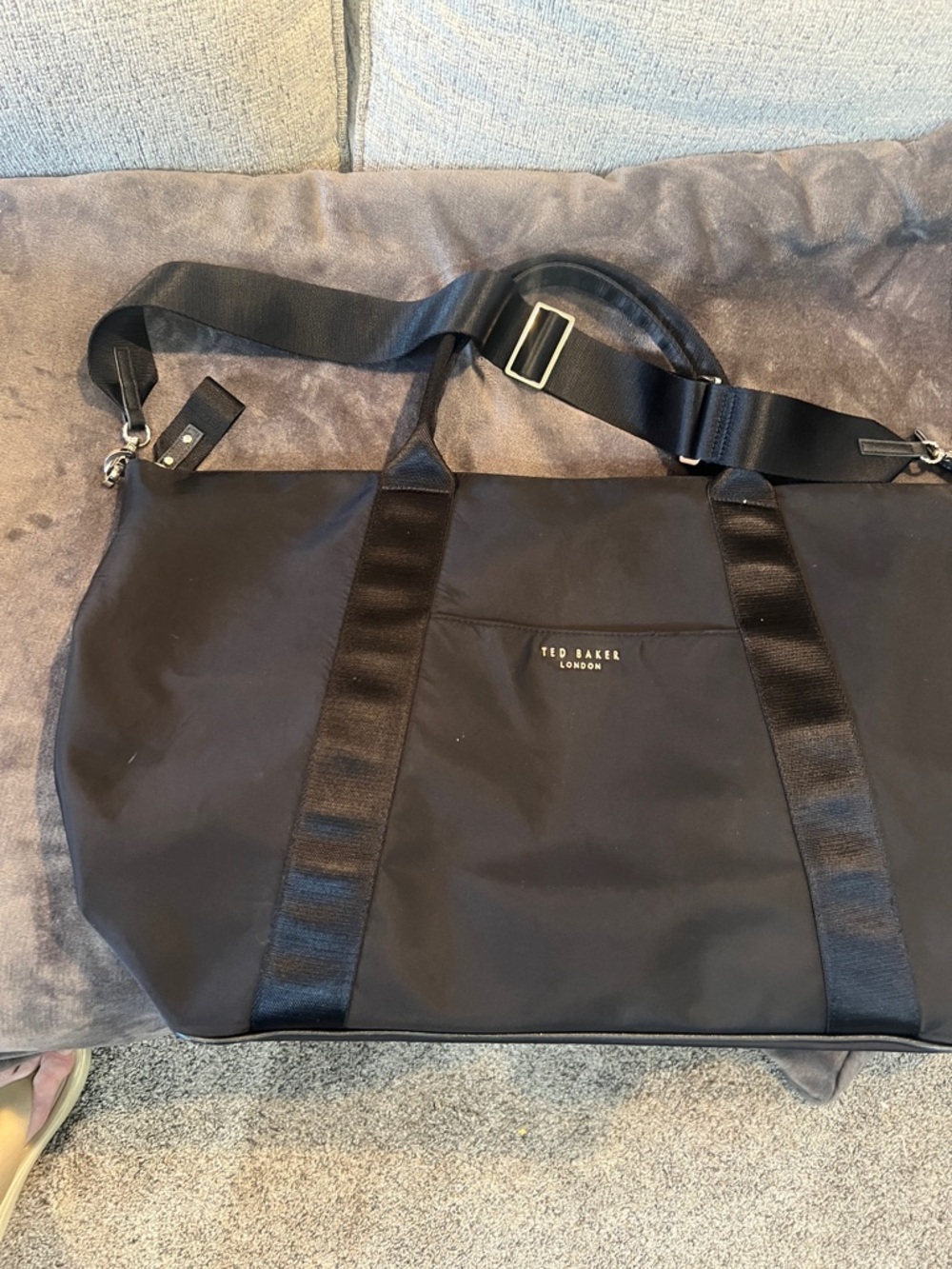 Ted Baker Black Nylon Duffel Tote Bag - Picture 6 of 7